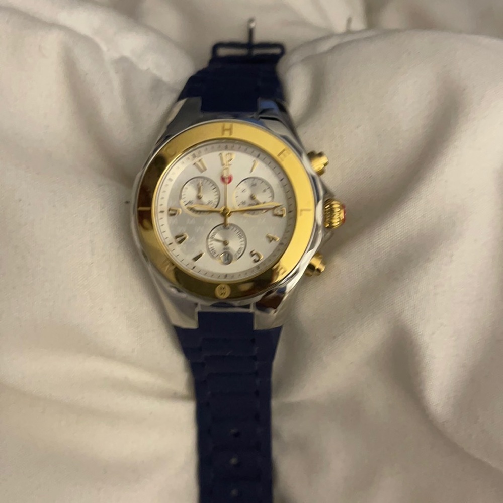 Michele Navy Tahitian Jelly Bean Watch